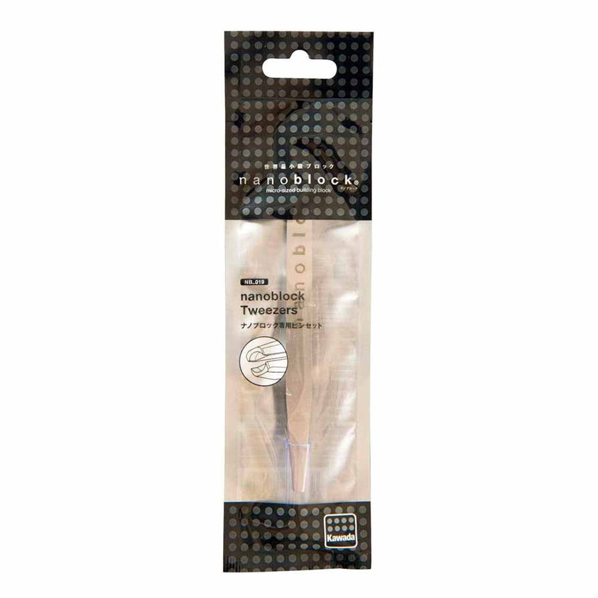 NB-019 tweezers in their hanging retail packaging with the item number visible on the card