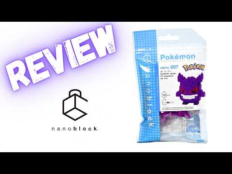 Completed Gengar Nanoblock model shown in Adam's Brick Channel review